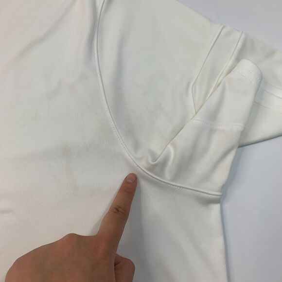 Under Armour Training T Shirt Mens 2XL XXL Cream Short Sleeve HeatGear Athletic - Picture 7 of 12